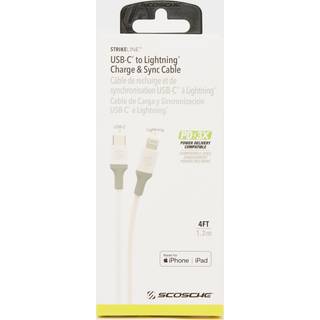 Strikeline ladekabel lightning til USB-C - 120 cm - hvid