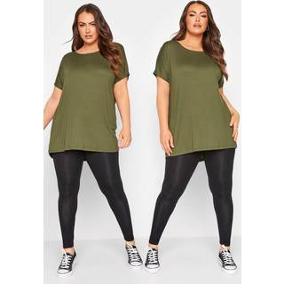 Yours Curve Cotton Essential Leggings 2 Pack42 L38
