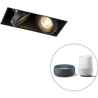 Smart indbygget spotlight sort inkl. 2 Wifi GU10 Trimless - Oneon 2