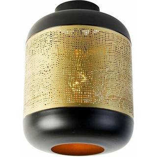 Vintage loftslampe sort med messing - Kayleigh