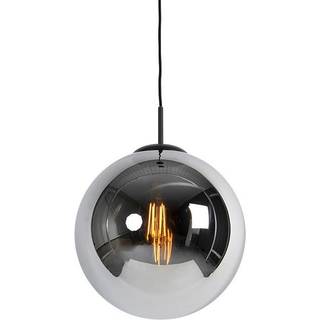 Art Deco Pendellampe Sort med Røgglas 30 cm - Pallon