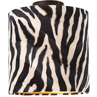 Loftslampe mat sort fløjlsskærm zebradesign 25 cm - Combi
