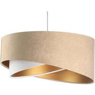 Pendellampe Vivien, trefarvet, creme/hvid/guld
