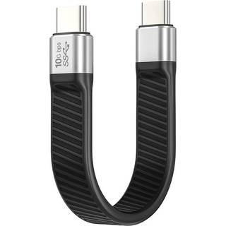 NÖRDIC flad adapter USB3.2 Gen2 USB-C til C 10Gbps 5A 100W