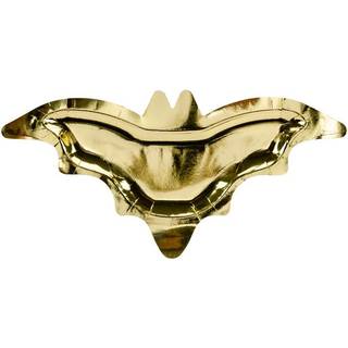 6 stk Paptallerken Bat guld, 37.5x18.5cm