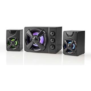 Nedis - Gaming Højttaler | Højttalerkanaler: 2.1 | USB Drevet | 3.5 mm Hanstik | 33 W | LED | Volumenkontrol - GSPR31021BK
