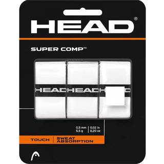 Head Super Comp Racquet Overgrip - Tennis Racket Grip Tape - 3 -Pack White