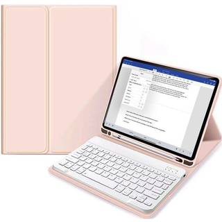 iPad 11" (2025) / iPad 10.9" (2024/2022) Tech-Protect Keyboard Cover m. Pencil Holder - Engelsk Layout - Lyserød