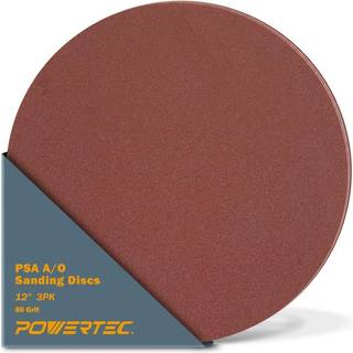 PowerTec 3 PCS 80 GRIT 12 tum PSA SLIDING DISCS SELD SELF STICK LIVE SANDPAPER 12 """" För Drywall Woodworking Paint Epoxy med slumpmässiga orbital