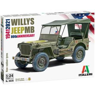 Italeri, Willys Jeep MB 80th Anniversary 1941-2021, 1:24 [Levering: 1-2 dage]