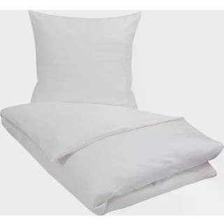 Sengetøj til king size dyne 240x220 cm - Blødt, jacquardvævet bomuldssatin - Check hvidt - By Night sengesæt