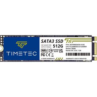 Timeetec 512 GB SSD 3D NAND SATA III 6GB/S M.2 2280 NGFF 256TBW L?s hastighed op til 550 MB/s SLC Cache Performance Boost Intern Solid State Driv