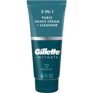 Gillette Intime 2 i 1 Pubic Shave Cream Cleanser Gentle Formula Formuleret til skamhår & hud med Aloe Paraben Free (177 ml)