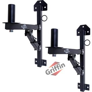 Griffin Pa-h?jttalere Fast v?gmontering st?r premium s?t p? 2 alle st?lpro-audio h?jttalerstang Stand | Sikring af l?sestift og horisontalt nivea