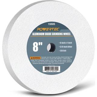 Powertec 15505 B?nk og piedestalslibningshjul 8 tommer x 1 tommer 5/8 Arbor 120 Grit White Aluminium Oxid Bench Grinder Wheel til slibning og sli