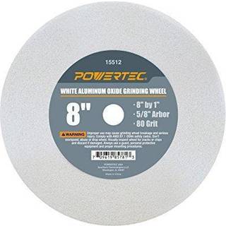 Powertec 15512 B?nk og piedestalslibningshjul 8 tommer x 1 tommer 5/8 Arbor 80 Grit White Aluminium Oxid Bench Grinder Wheel til slibning og slib