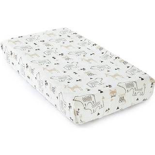 Levtex Baby - Bailey Diaper skiftende pude -d?kning - Passer til de fleste standardskiftende puder - Kastet r?vbj?rn og hjorte - Charcoal Taupe W