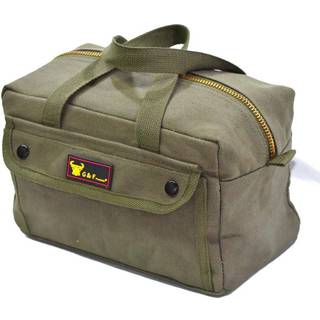 G & f -produkter regering udstedt stil mekanik tungt værktøjspose med messing lynlås og sidelommer værktøjspose til biler borehave og elektriker.