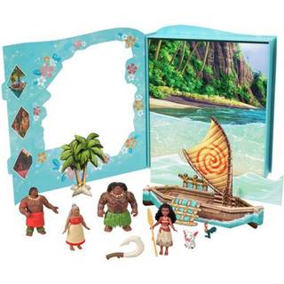Moana Eventyrbog Minifigurerpakke: Moana-dukke + 5 karakterfigurer og tilbehør, Disney Mattel