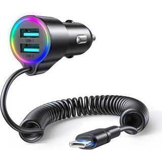 Joyroom - Car charger JR CL24 2x USB Type C cable black