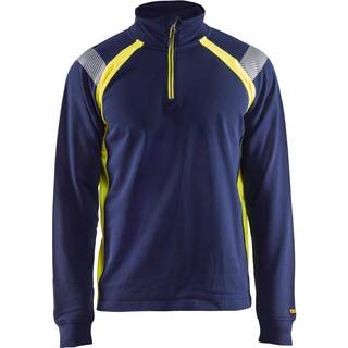 Blåkläder 3432 Sweatshirt half zip / Sweatshirt half zip - 4XL - Marineblå/High Vis Gul