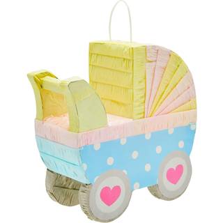 Lille babyvogn køn afslører pinata pastel baby shower dekorationer (11,5 x 12,25 x 5 in)
