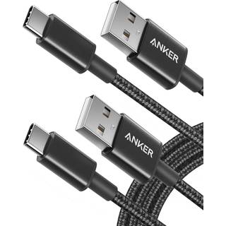 Anker Premium Nylon USB-C to USB-A Cable (2-Pack) Black