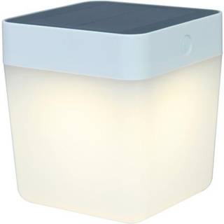 LUTEC CUBE LED bordlampe med solceller, dæmpbar, H13,3 cm, IP44, hvid