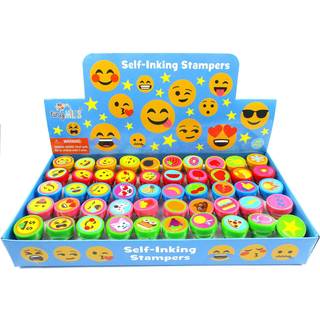 Tiny Mills 50 pcs Emoji Assorterede frim?rker til b?rns selv-blindstempler (50 forskellige designs) til emoji f?dselsdagsfest favoriserer goodie
