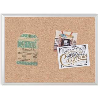 U Brands Cork Bulletin Board 23 """" X17 """" Silver Aluminium Frame Industrial Grade Pinning Surface