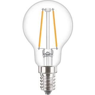 Philips Corepro LED Lustre E14 Kugle filament klar 2W 250lm - 827 ekstra varm hvid | erstatter 25W