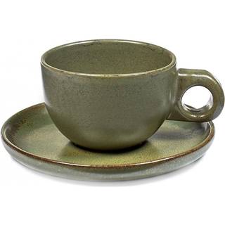 Serax Surface kaffekop med underkop 13 cl Camogreen