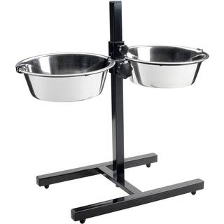 Hunter Bar with 2 Stainless Steel Bowls Basic Hundetilbehør størrelse 2 x 1,8 l - max. 40 cm farve edelstahl