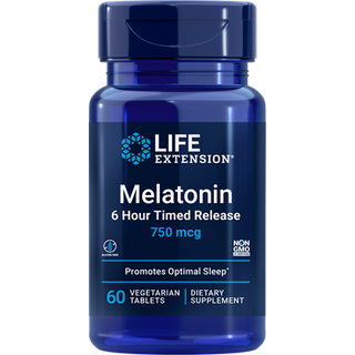 Melatonin 6 Hour Timed Release, 750mcg - 60 vegetariske tabs
