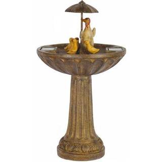 Smart solcelledrevet andefamilie-fontæne med paraply – udendørs havevandfunktion