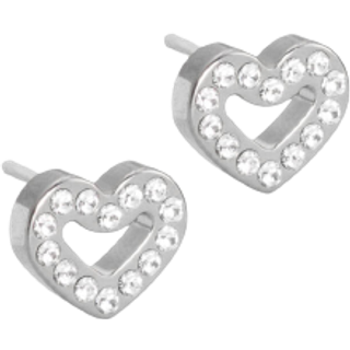 Blomdahl Ørestikker Brilliance Heart Hollow 8 mm Crystal