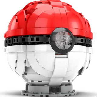 Mega Construx Pokémon Jumbo Poké Ball byggesæt - Bygbart, lysende udstillingsbold med pulserende blink (5 tommer)