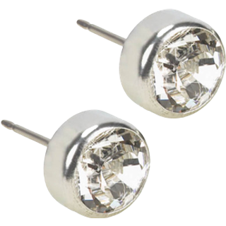 Blomdahl Silver Titanium Crystal Bezel 4mm 4 mm