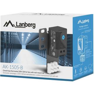Lanberg AK-1505-B Closed Loop Thermostat 10A for Rack Cabinets with 19" Ear and Terminal Block Black