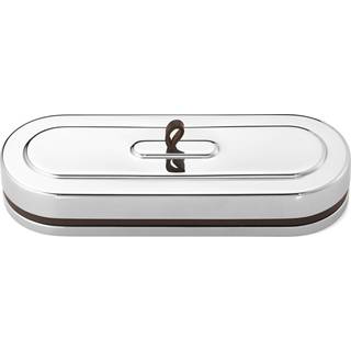 MANHATTAN æske, bred, Georg Jensen, Rustfrit stål / Læder og skind