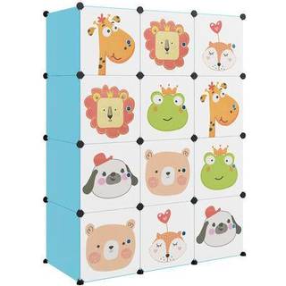Opbevaringsreol Til Børn 6 Kubeformede Kasser Pp - Blå / 110 x 46.5 x 144 cm