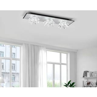 Fiore Cristallo loftlampe i bladsølv 3 lyskilder.
