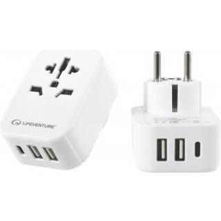 Lifeventure Europæisk Travel Adaptor med USB + USB C