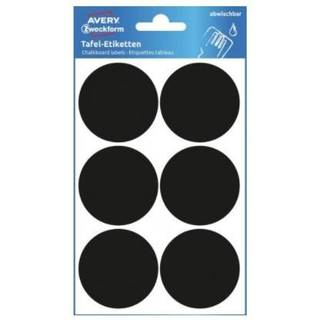 Runde etiketter i tavlemateriale, 24stk. Ø 48mm Avery 63024 (Udsalg kun 1pk)