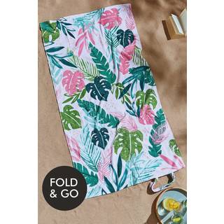Catherine Lansfield Catherine Lansfield Pink Tropical Palm 100% Cotton Beach Towel In A Bag