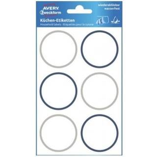Runde køkkenetiketter, aftagelige, Ø 48mm 24stk. Avery 63020