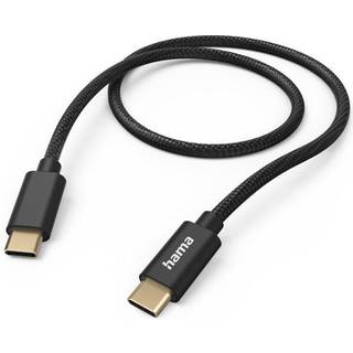 Hama Charging cable Fabric, USB-C - USB-C, nylon black 1,5m