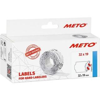 Meto etiket 32x19mm aftagelig neon rød, 5000 stk / 5 ruller