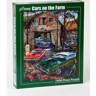 Vermont Christmas Company Cars p? Farm Jigsaw -puslespillet - 1000 stykker puslespil for voksne - store stykker fuldt sammenl?sning og tilf?ldigt