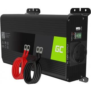 Green Cell PRO Inverter Spændingsomformer 12V til 230V 500W/1000W Pure Sine Wave